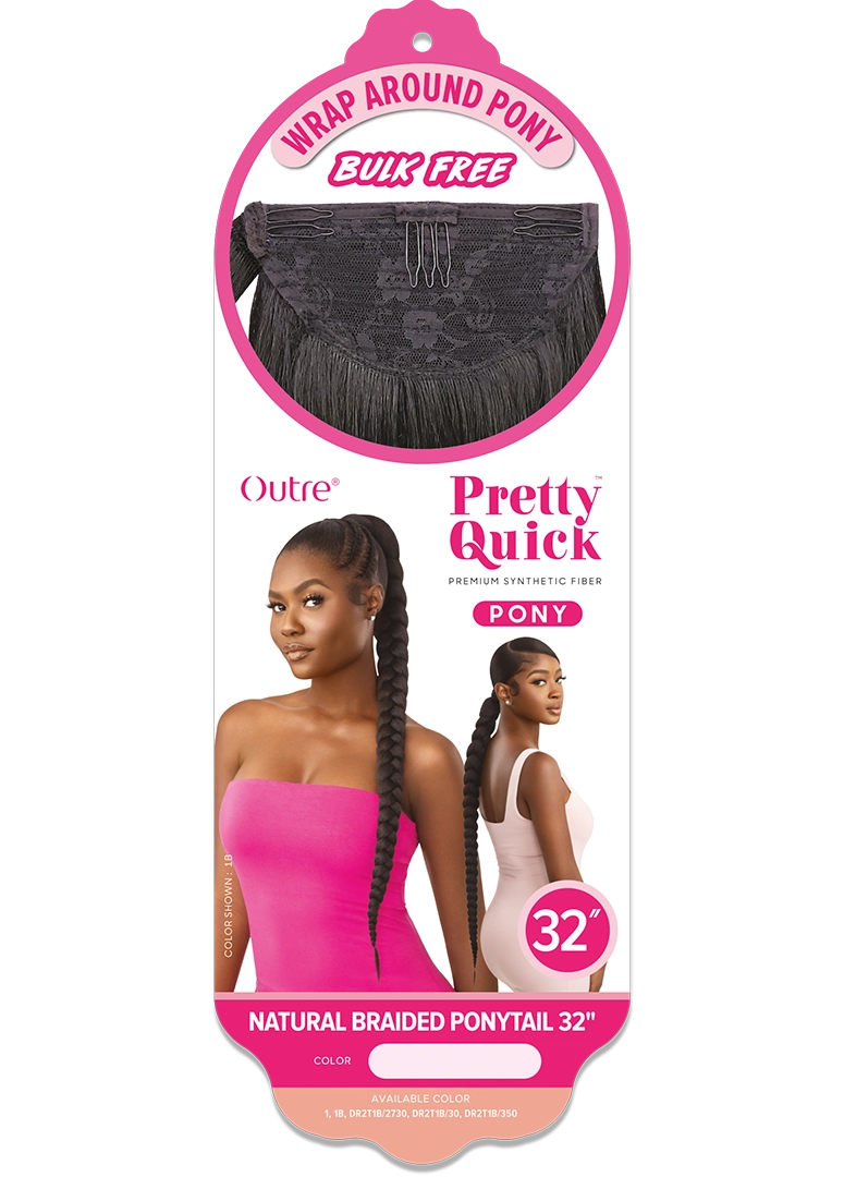Outre - Pretty Quick NATURAL BRAIDED PONYTAIL 32"
