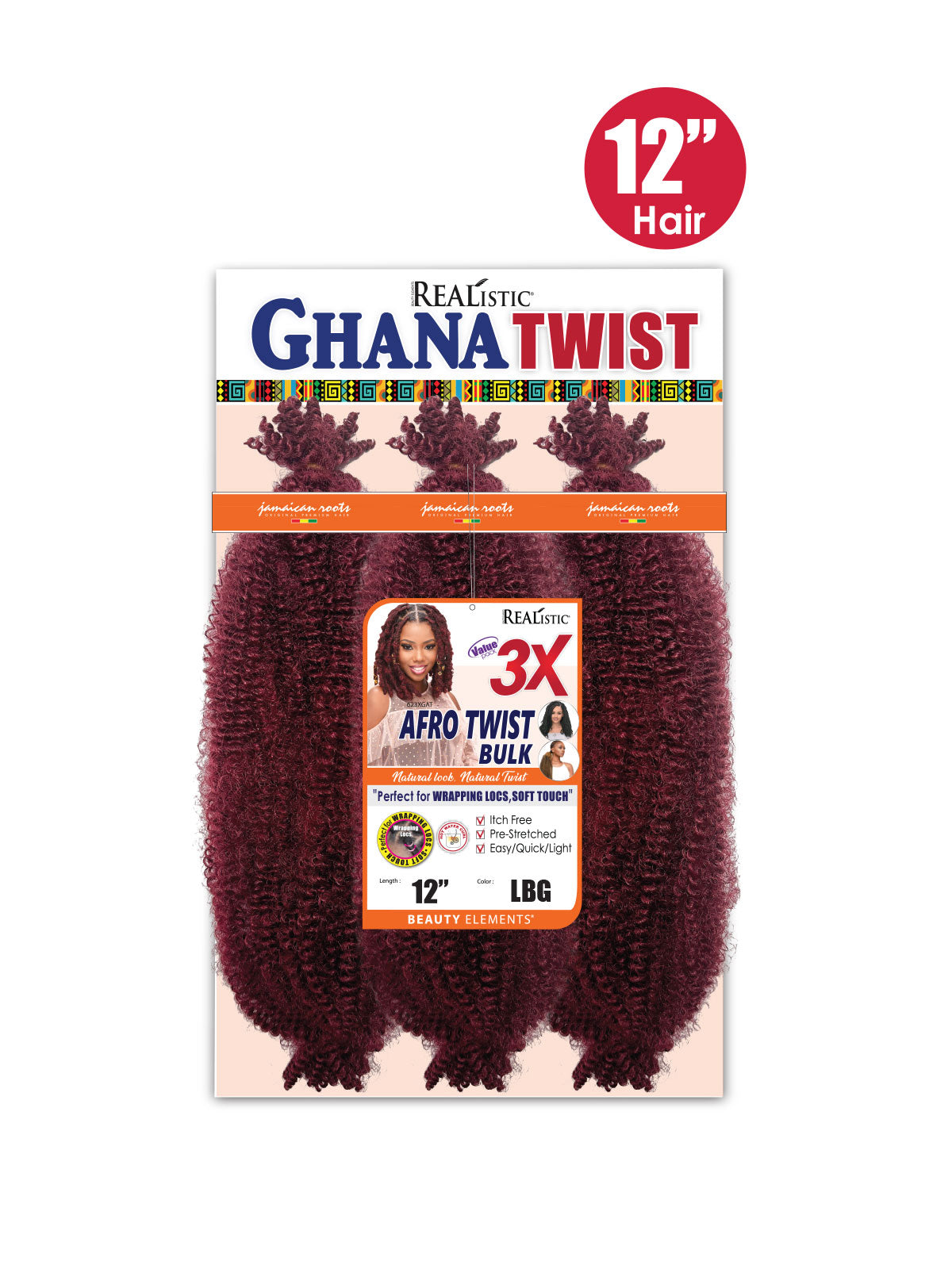 Bijoux - 3X GHANA AFRO TWIST BULK 12"