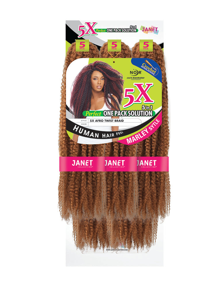 Janet Collection - Noir 5X Afro Twist Braid (5X Value Pack)