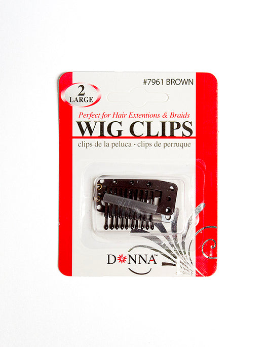 Donna - Wig Clips (Large / Brown / 2 pcs) #7961