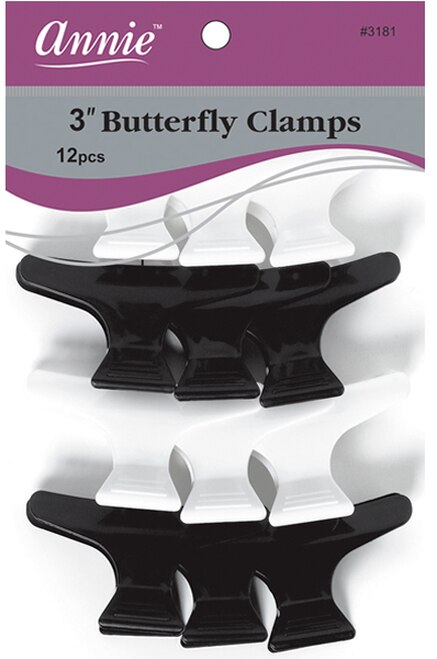 Annie - Butterfly Clamps (Black & White) #3181