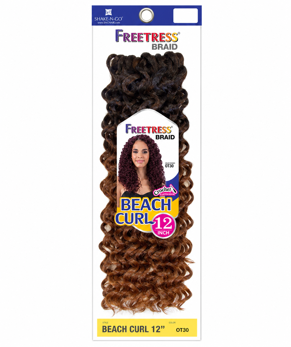 SHAKE-N-GO - FREETRESS BRAID BEACH CURL 12"