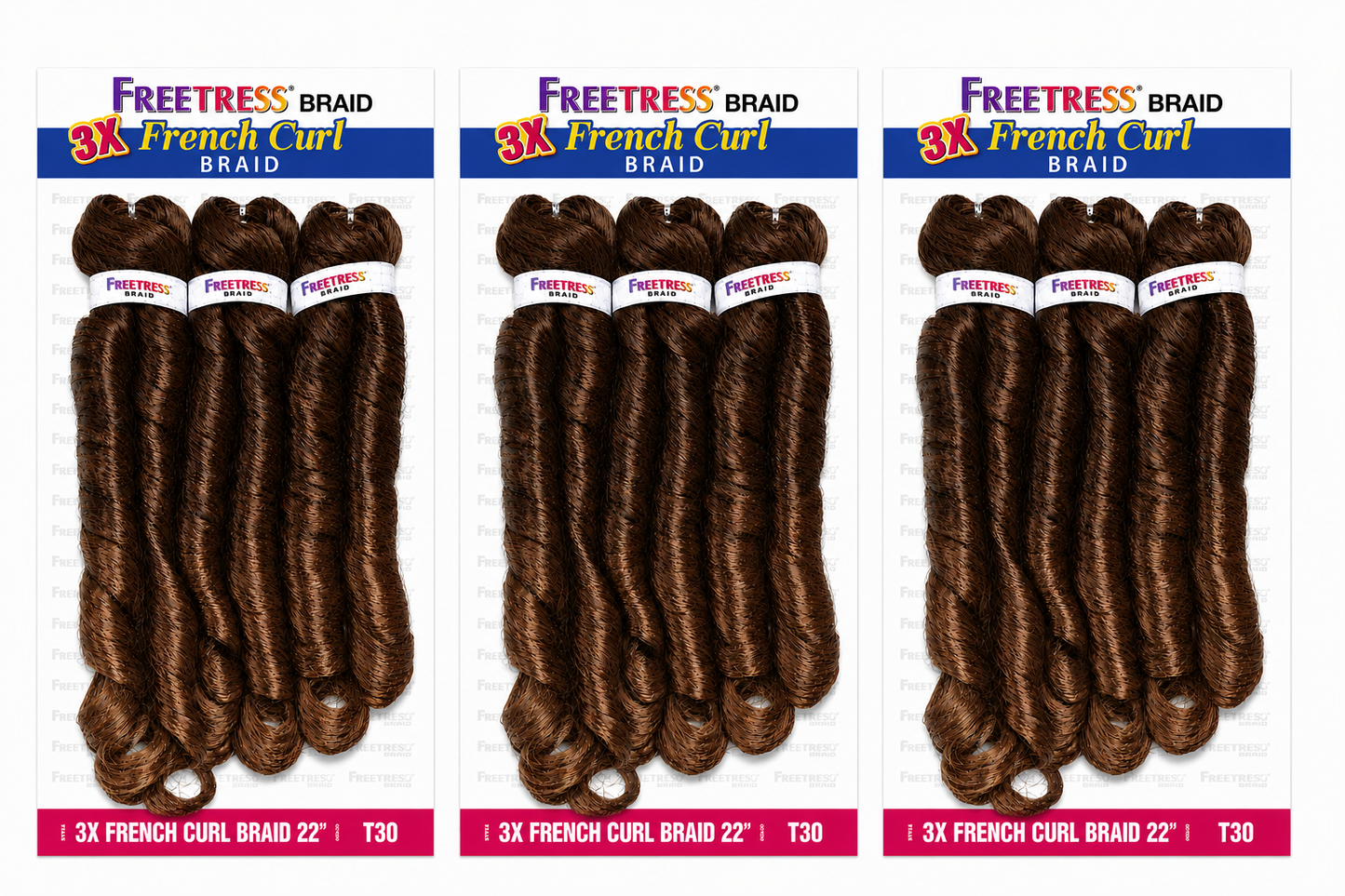 FREETRESS 3X FRENCH CURL BRAID 22" (Multi Pack)