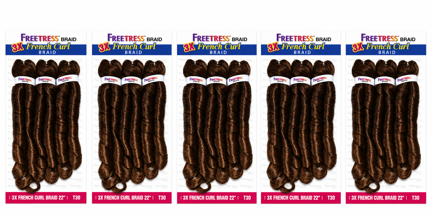 FREETRESS 3X FRENCH CURL BRAID 22" (Multi Pack)