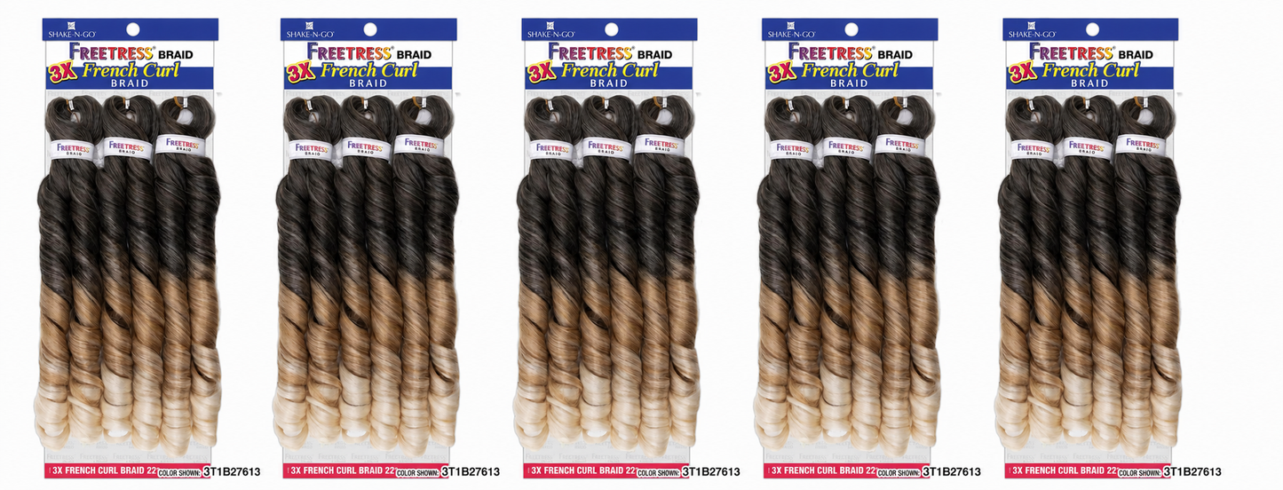 FREETRESS 3X FRENCH CURL BRAID 22" (Multi Pack)