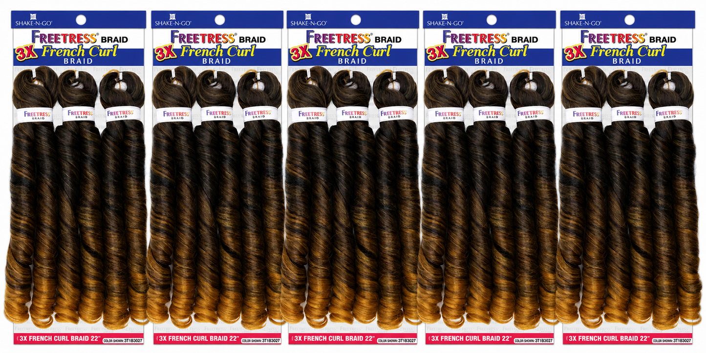 FREETRESS 3X FRENCH CURL BRAID 22" (Multi Pack)