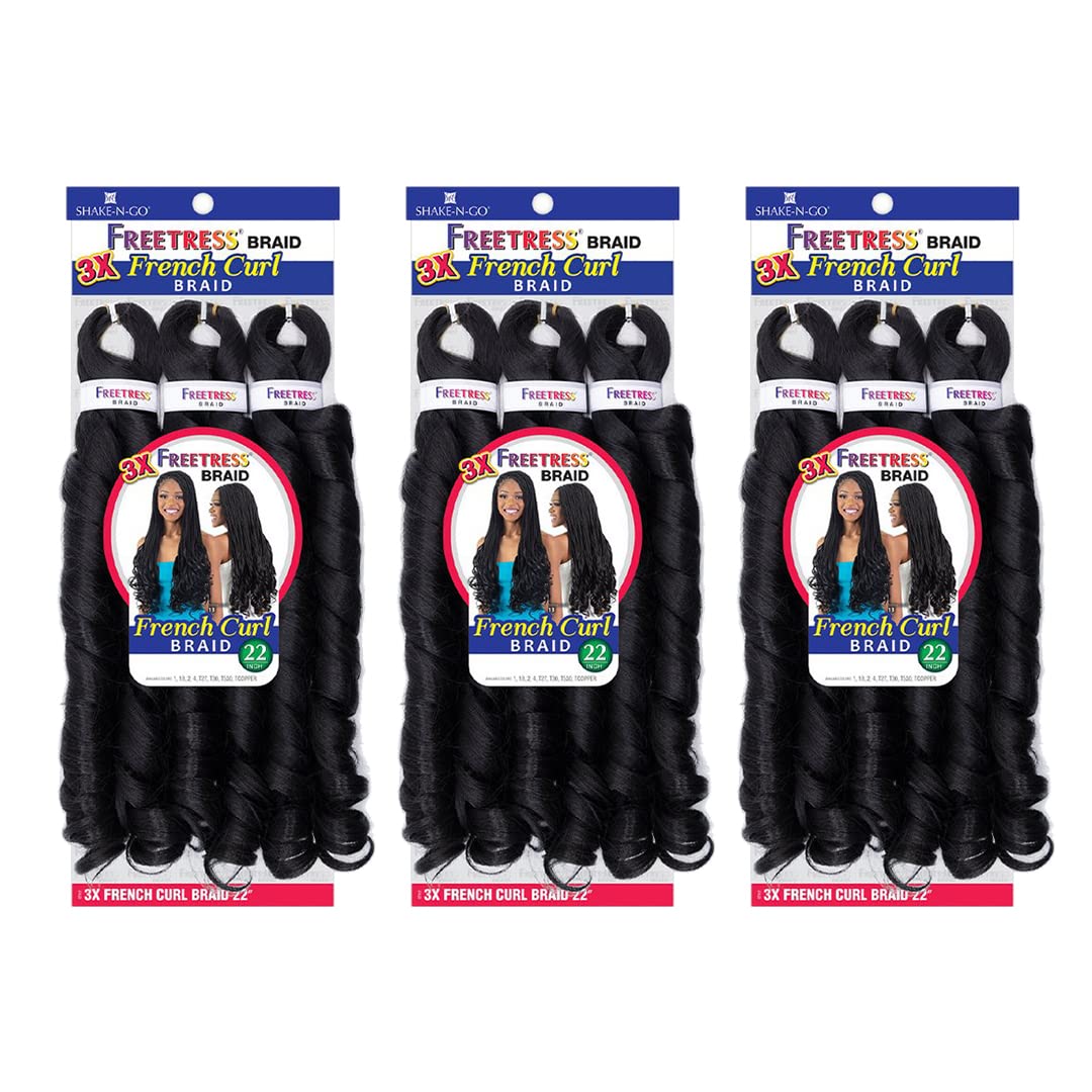 FREETRESS 3X FRENCH CURL BRAID 22" (Multi Pack)