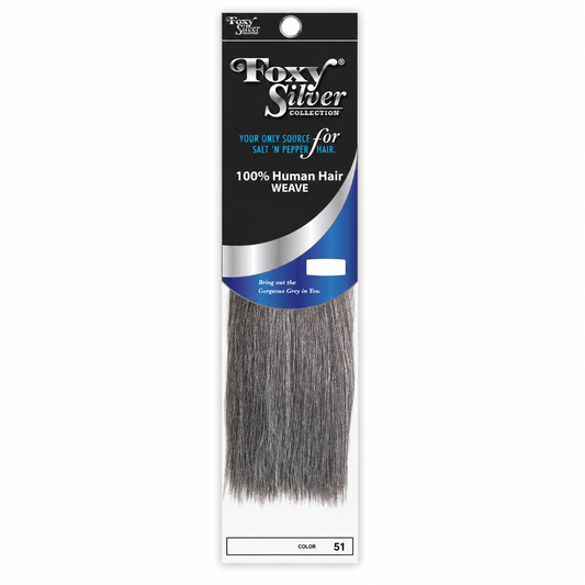 Foxy Silver - Human Hair Weave Yaki Straight 14"