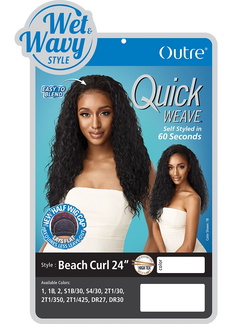 Outre - Quick Weave Half Wig BEACH CURL 24"