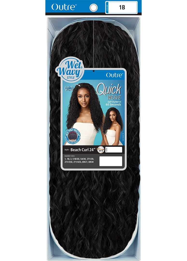 Outre - Quick Weave Half Wig BEACH CURL 24"