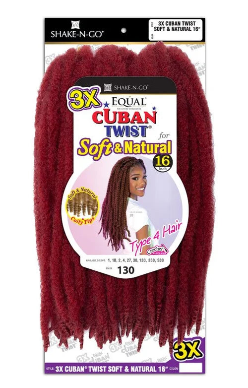 SHAKE-N-GO EQUAL - 3X CUBAN TWIST SOFT & NATURAL 16"