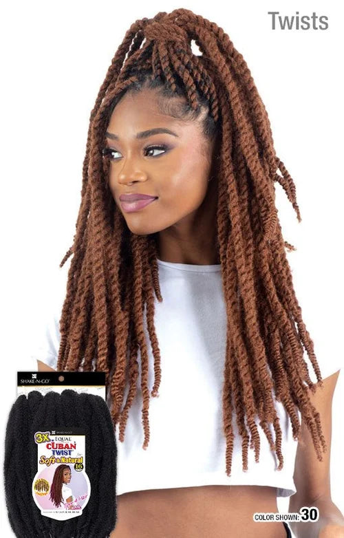 SHAKE-N-GO EQUAL - 3X CUBAN TWIST SOFT & NATURAL 16"