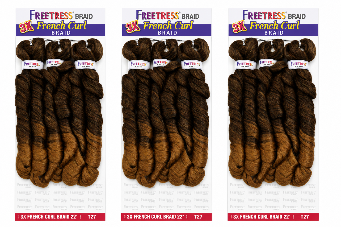 FREETRESS 3X FRENCH CURL BRAID 22" (Multi Pack)