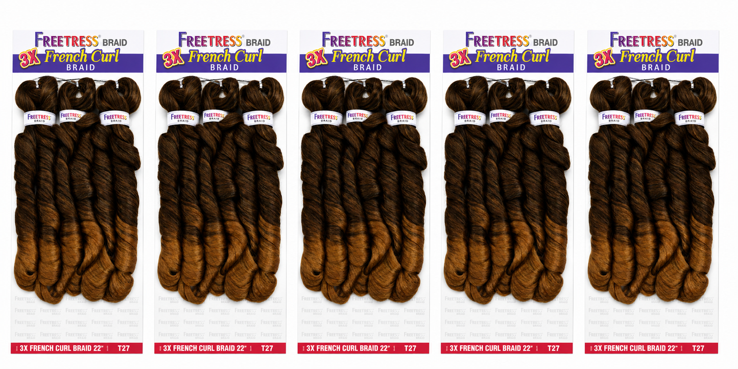 FREETRESS 3X FRENCH CURL BRAID 22" (Multi Pack)